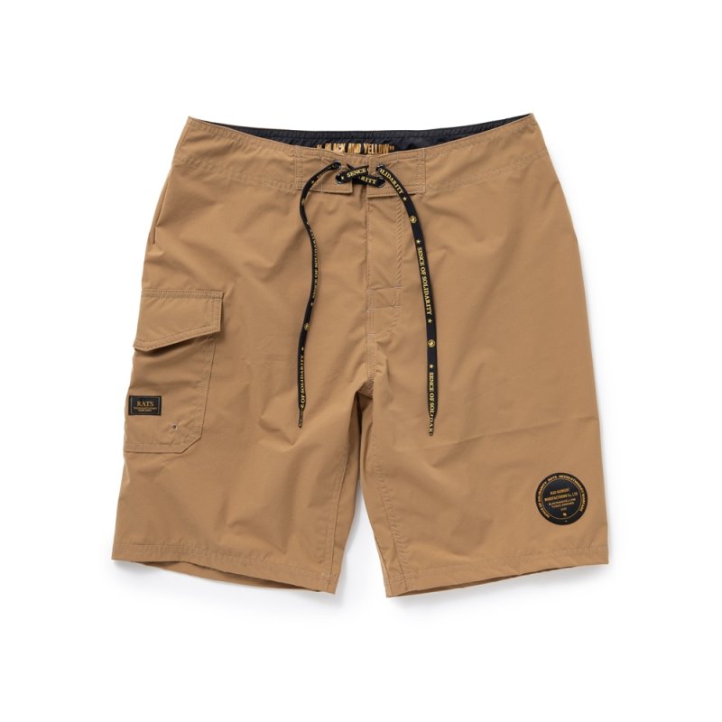 画像1: RATS/LOGO SURF SHORTS（BROWN）［ロゴサーフショーツ-24春夏］