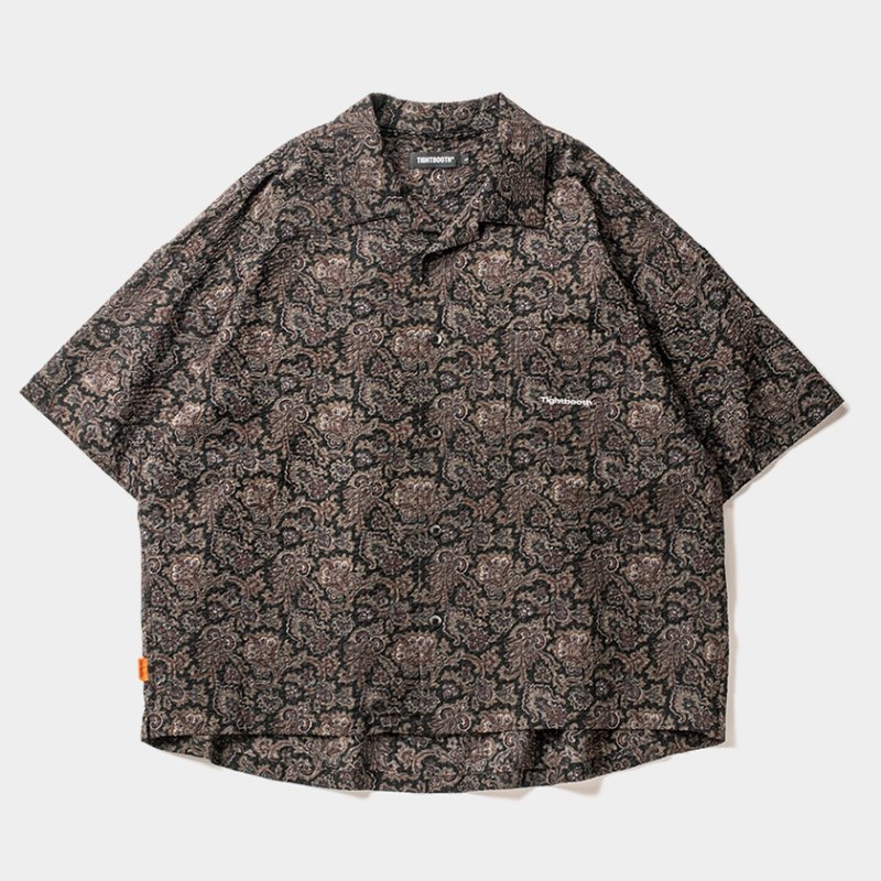 画像1: 【30%OFF】TIGHTBOOTH/RIPPLE PAISLEY ALOHA（Black）［ペイズリーアロハ-24夏］