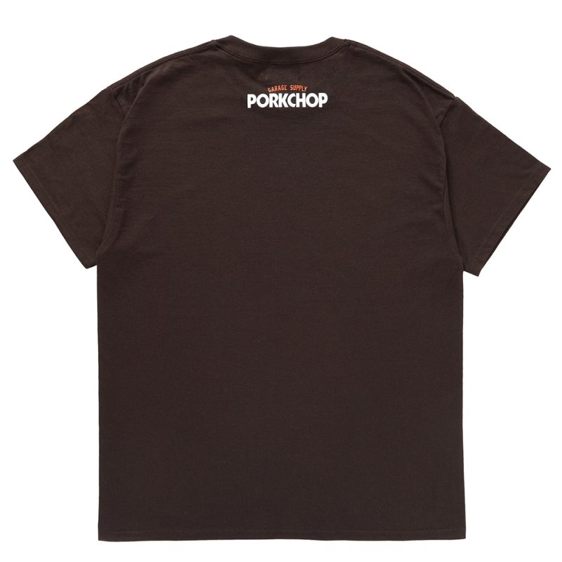 画像2: PORKCHOP/24 BLOCK LOGO TEE（BROWN）［プリントT-24春夏］