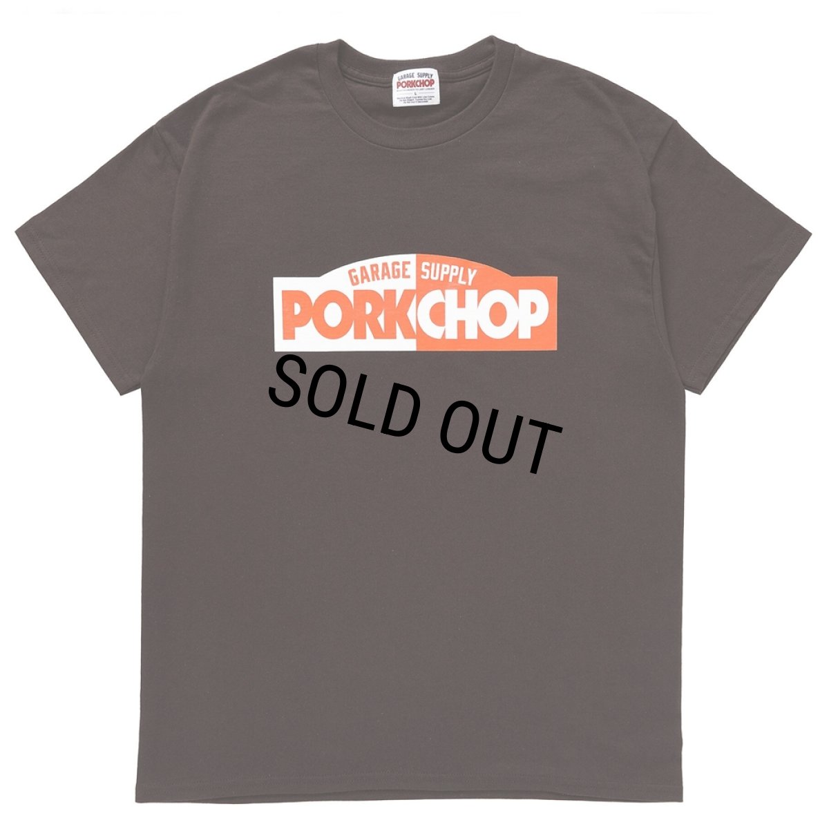 画像1: PORKCHOP/24 BLOCK LOGO TEE（BROWN）［プリントT-24春夏］ (1)