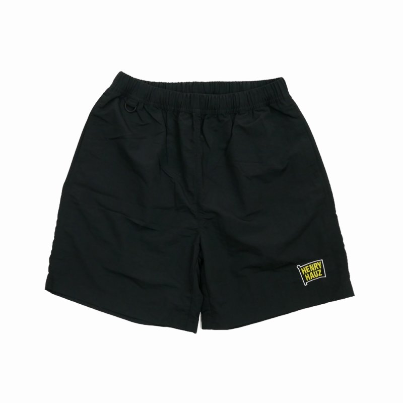 画像1: ROUGH AND RUGGED/HENRY HAUZ NYLON SHORTS（BLACK）［ナイロンショーツ-24春夏］