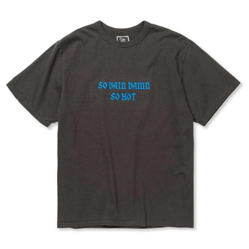 画像1: 【30%OFF】CALEE/BINDER NECK WING LOGO VINTAGE TEE ＜NATURALLY PAINT DESIGN＞（CHARCOAL）［プリントT-24春夏］