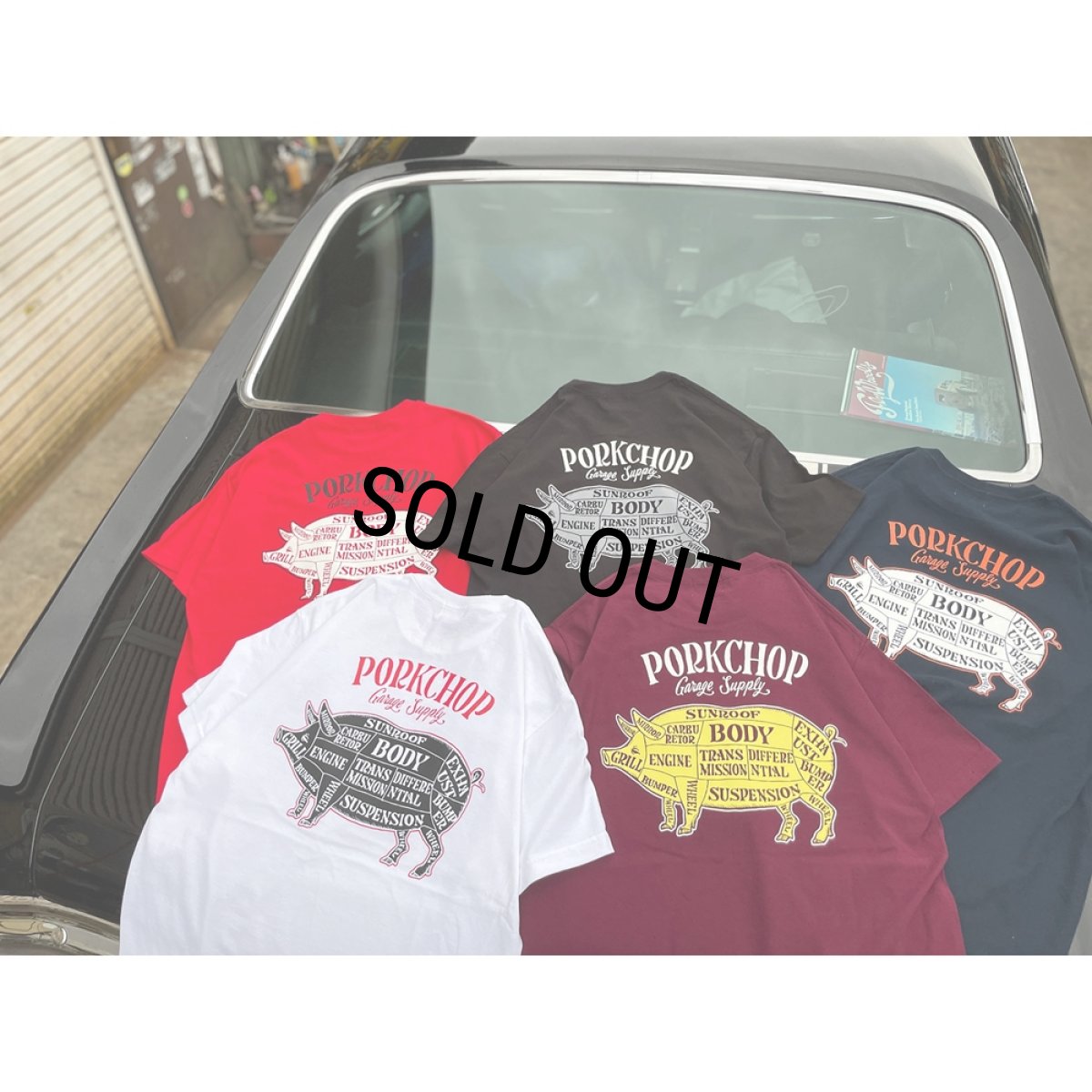 画像5: PORKCHOP/PORK BACK TEE（BURGUNDY）［プリントT-24春夏］ (5)