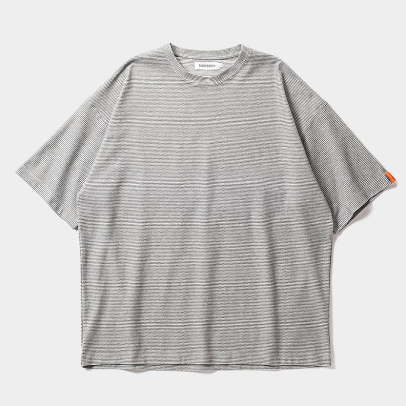 画像1: TIGHTBOOTH/HONEYCOMB BORDER T-SHIRT（Grey）［ハニカムボーダーT-24夏］