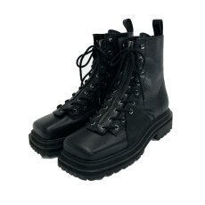 画像1: 【30%OFF】DAIRIKU/"O'Halloran" Square Toe Fireman Boots（Black＆Suede Black）［スクエアトゥファイヤーマンブーツ-24秋冬］ (1)