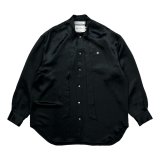 【30%OFF】DAIRIKU/"D" Satin Scarf Tie Shirt（Black）［サテンスカーフタイシャツ-24秋冬］