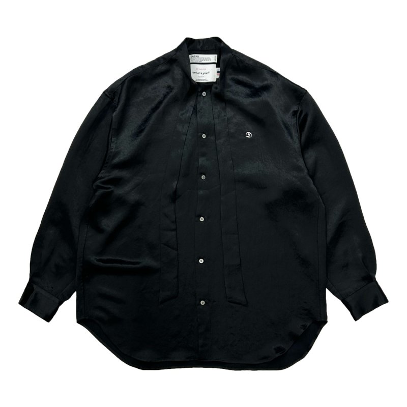 画像1: 【30%OFF】DAIRIKU/"D" Satin Scarf Tie Shirt（Black）［サテンスカーフタイシャツ-24秋冬］