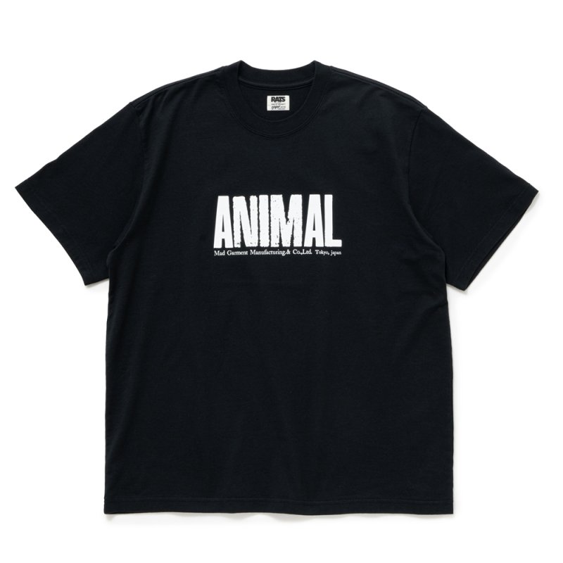 画像1: RATS/ANIMAL X TEE（BLACK）［プリントT-24春夏］