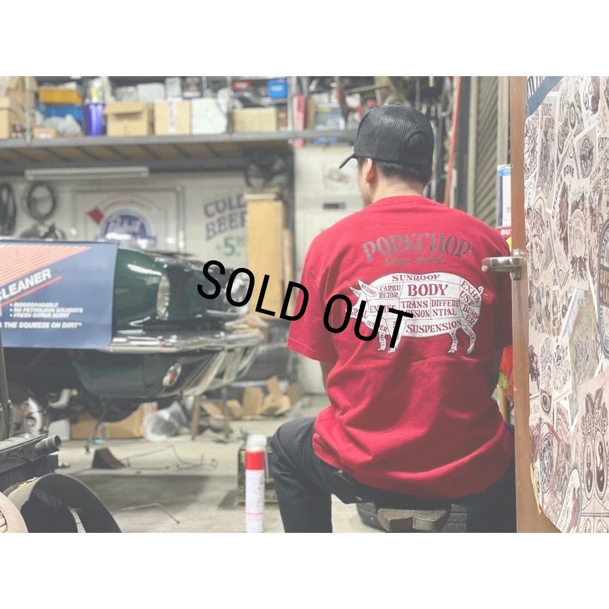 画像5: PORKCHOP/PORK BACK TEE（RED）［プリントT-24春夏］ (5)