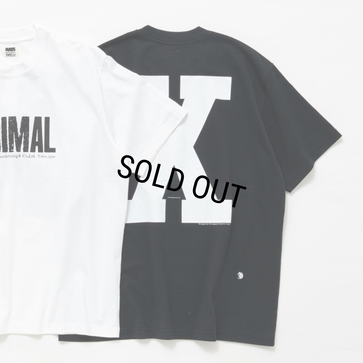 画像2: RATS/ANIMAL X TEE（BLACK）［プリントT-24春夏］ (2)