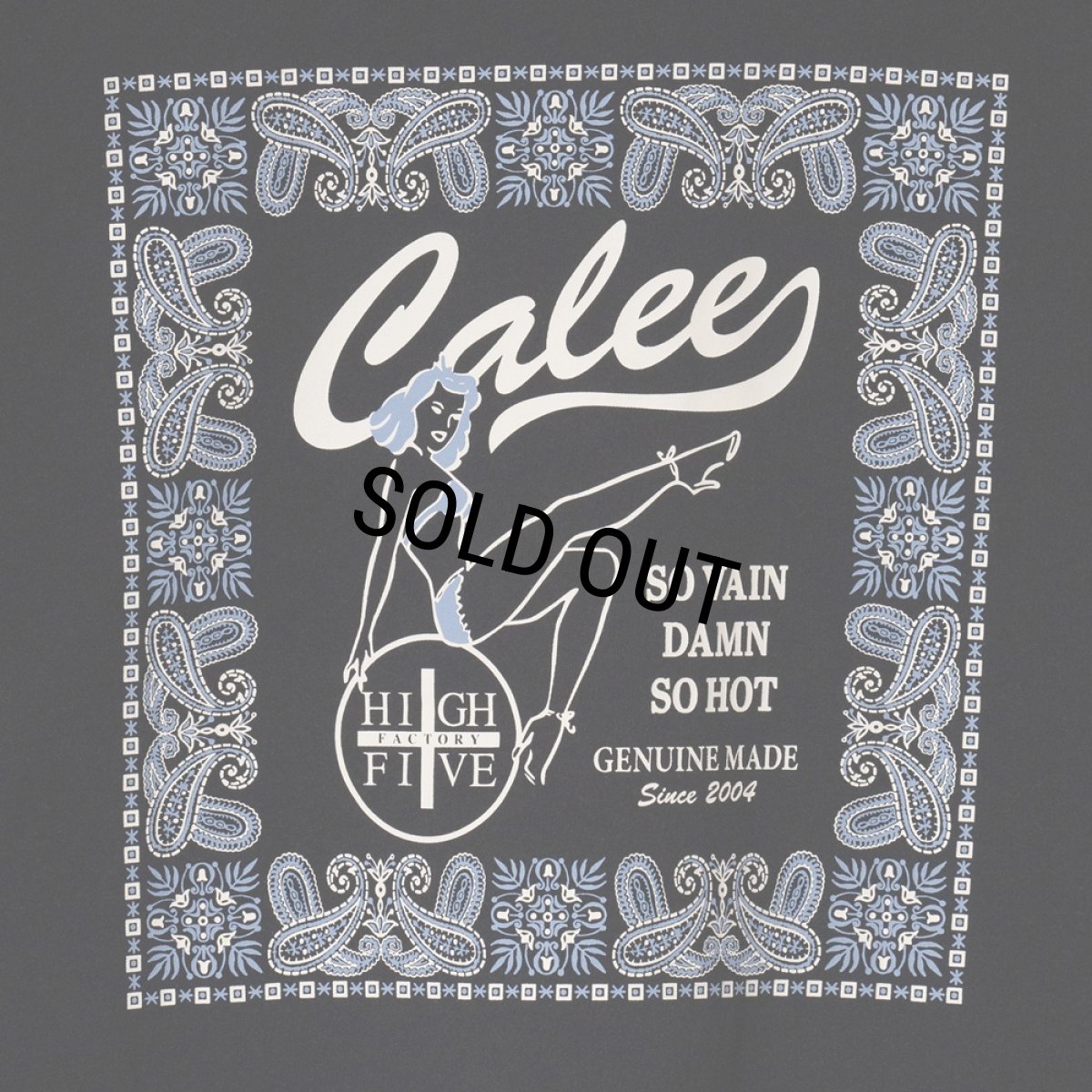 画像4: CALEE/× HIGH FIVE FACTORY CAL RETRO GIRL BANDANNA TEE（BLACK）［プリントT-24春夏］ (4)