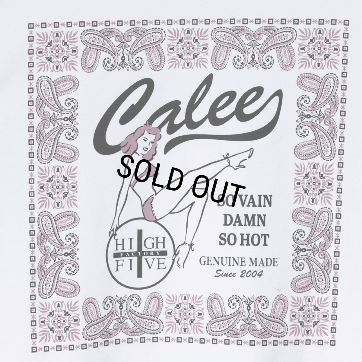画像4: CALEE/× HIGH FIVE FACTORY CAL RETRO GIRL BANDANNA TEE（WHITE）［プリントT-24春夏］ (4)