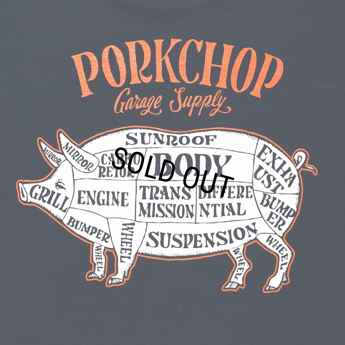 画像4: PORKCHOP/PORK BACK TEE（NAVY）［プリントT-24春夏］ (4)