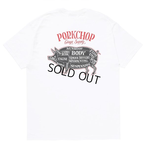 画像1: PORKCHOP/PORK BACK TEE（WHITE）［プリントT-24春夏］