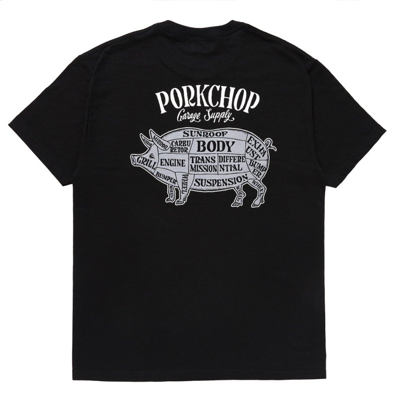 画像2: PORKCHOP/PORK BACK TEE（BLACK）［プリントT-24春夏］