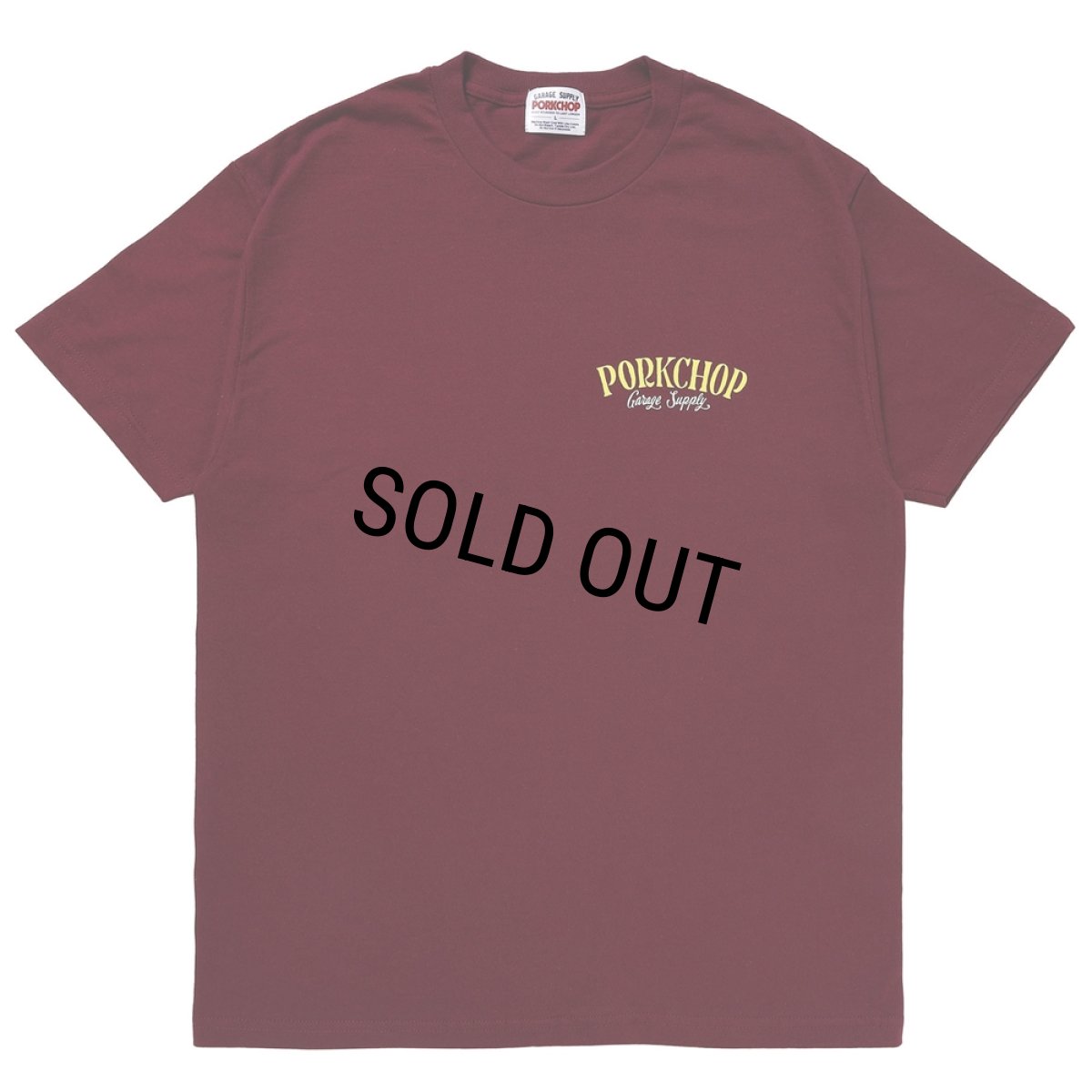 画像2: PORKCHOP/PORK BACK TEE（BURGUNDY）［プリントT-24春夏］ (2)