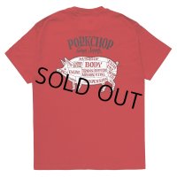 PORKCHOP/PORK BACK TEE（RED）［プリントT-24春夏］