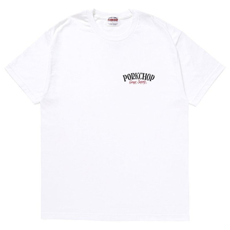 画像1: PORKCHOP/PORK BACK TEE（WHITE）［プリントT-24春夏］