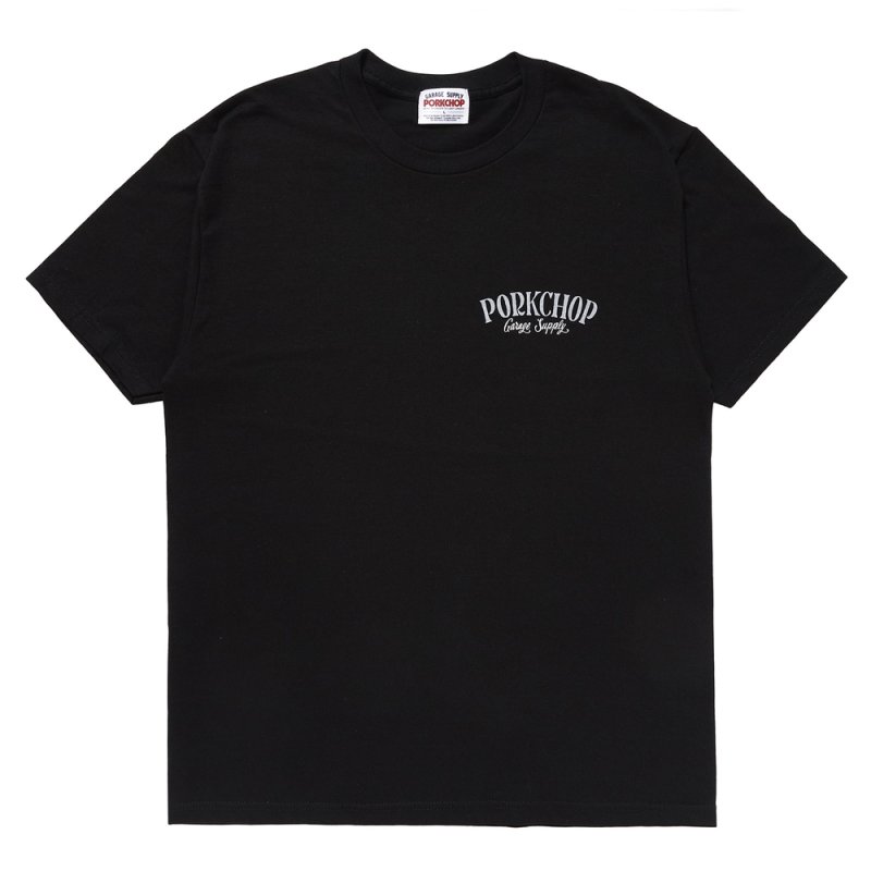 画像1: PORKCHOP/PORK BACK TEE（BLACK）［プリントT-24春夏］