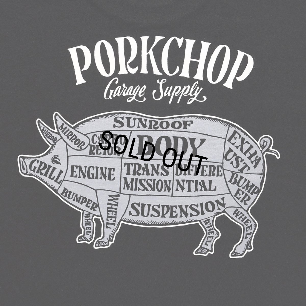 画像4: PORKCHOP/PORK BACK TEE（BLACK）［プリントT-24春夏］ (4)