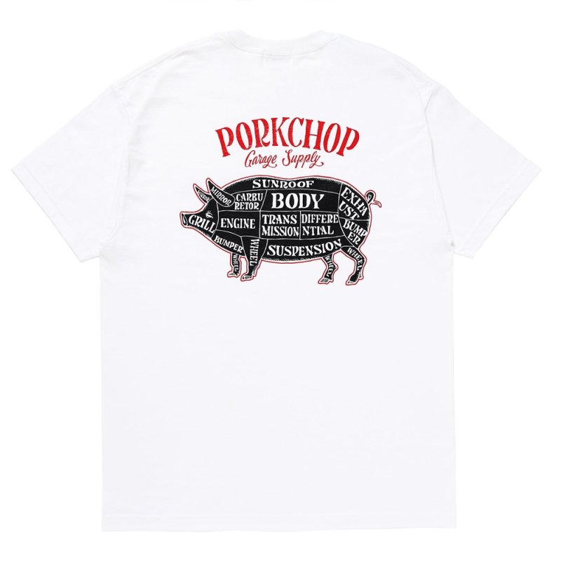 画像2: PORKCHOP/PORK BACK TEE（WHITE）［プリントT-24春夏］