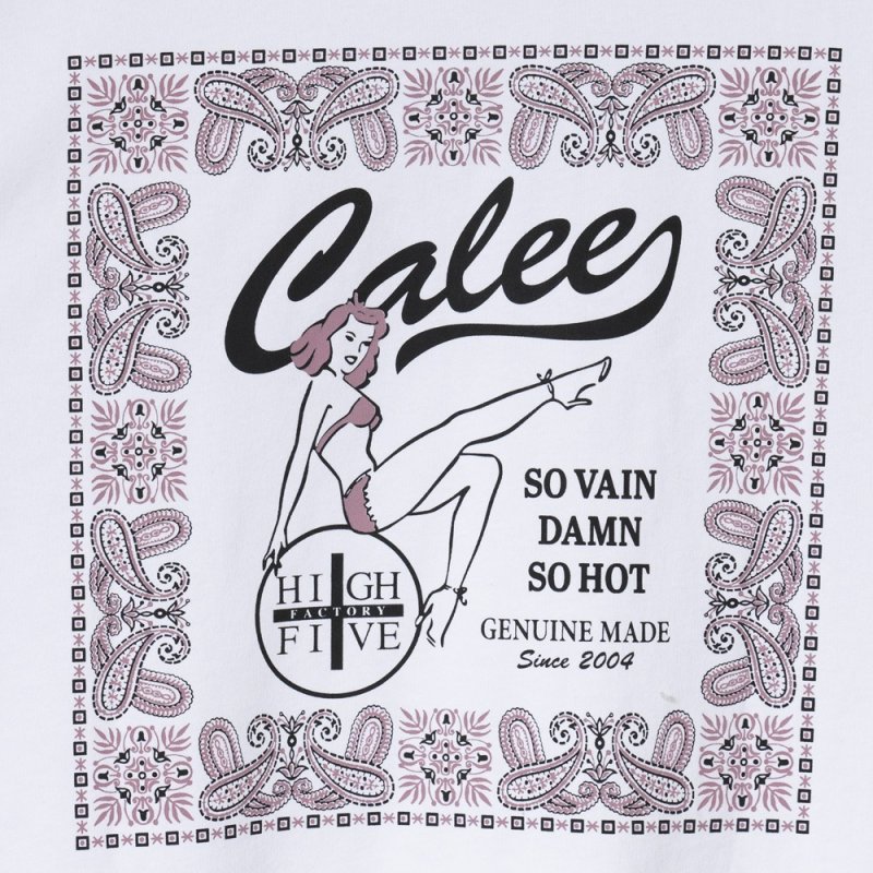 画像3: CALEE/× HIGH FIVE FACTORY CAL RETRO GIRL BANDANNA TEE（WHITE）［プリントT-24春夏］