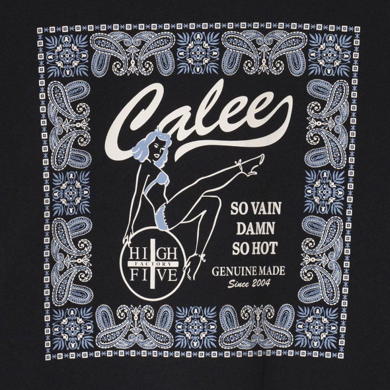 画像3: CALEE/× HIGH FIVE FACTORY CAL RETRO GIRL BANDANNA TEE（BLACK）［プリントT-24春夏］
