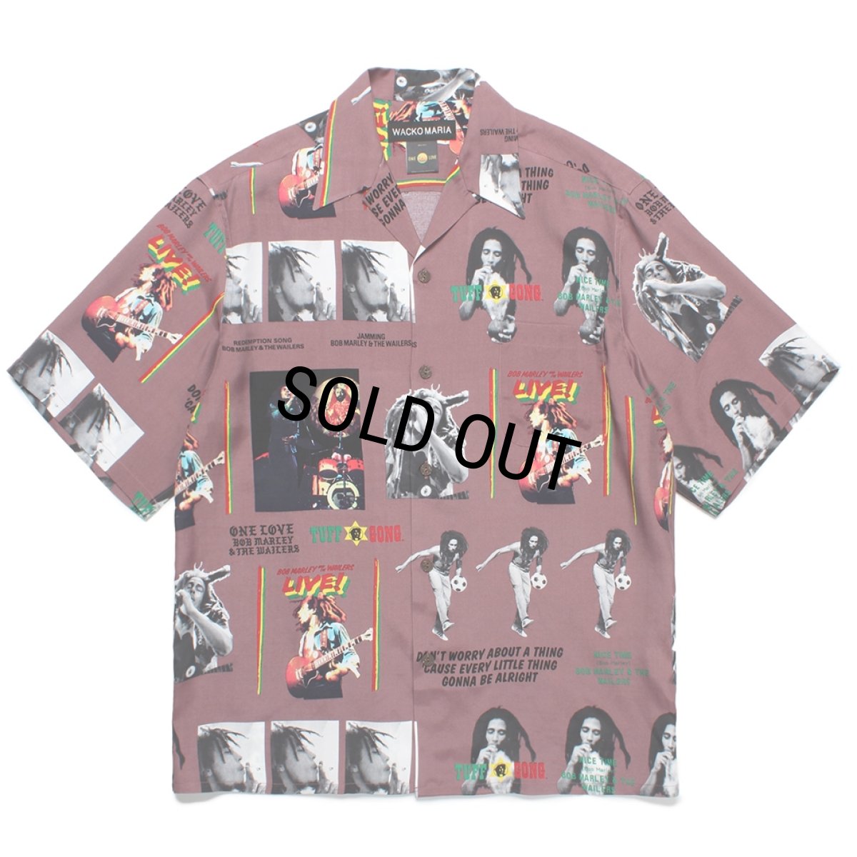 画像1: WACKO MARIA/BOB MARLEY / HAWAIIAN SHIRT（BURGUNDY）［ハワイアンシャツ-24秋冬］ (1)