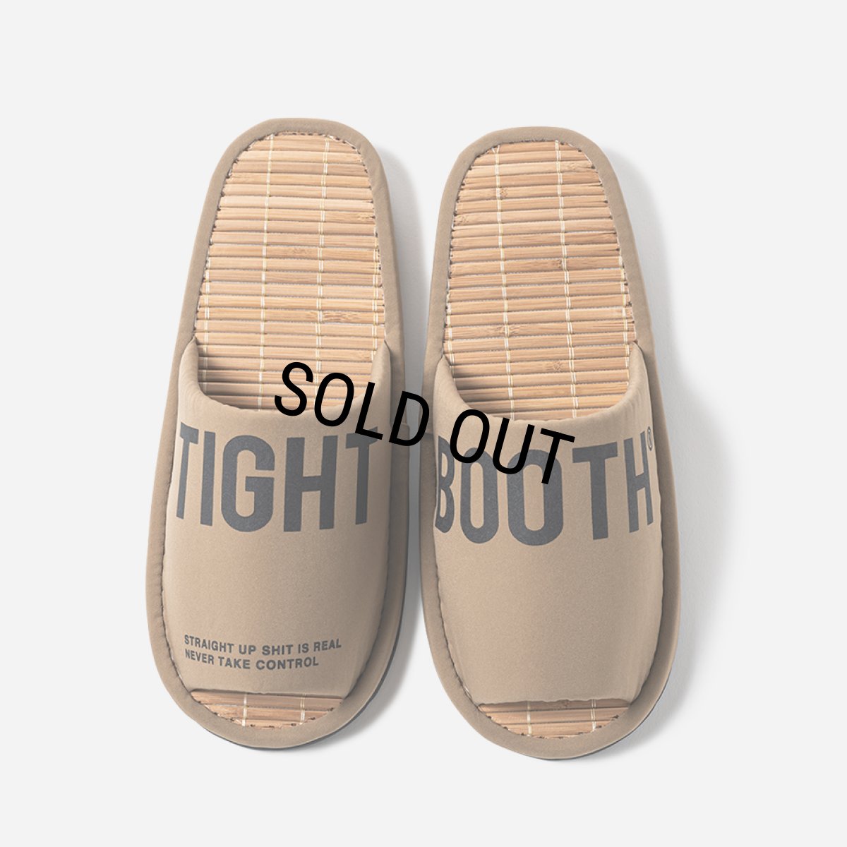 画像2: 【30%OFF】TIGHTBOOTH/BIG LABEL ROOM SANDAL（Khaki）［ルームサンダル-24夏］ (2)