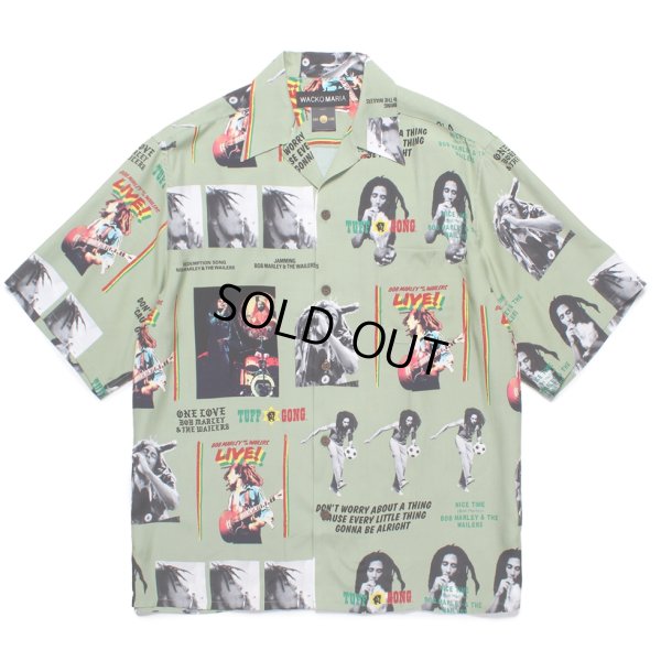 画像1: WACKO MARIA/BOB MARLEY / HAWAIIAN SHIRT（GREEN）［ハワイアンシャツ-24秋冬］