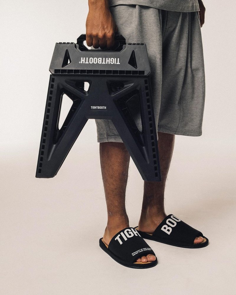 画像3: TIGHTBOOTH/BIG LABEL ROOM SANDAL（Black）［ルームサンダル-24夏］