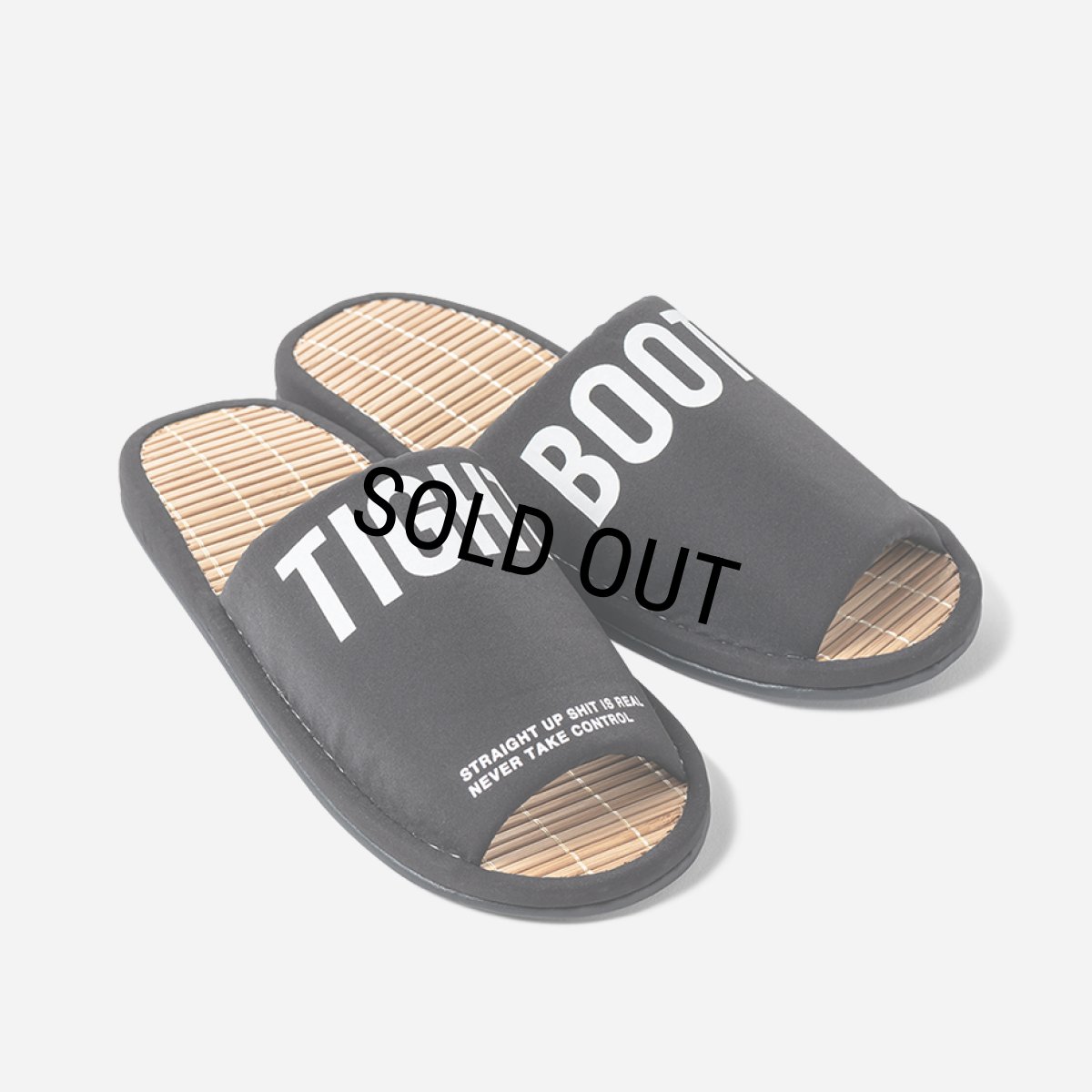 画像1: TIGHTBOOTH/BIG LABEL ROOM SANDAL（Black）［ルームサンダル-24夏］ (1)