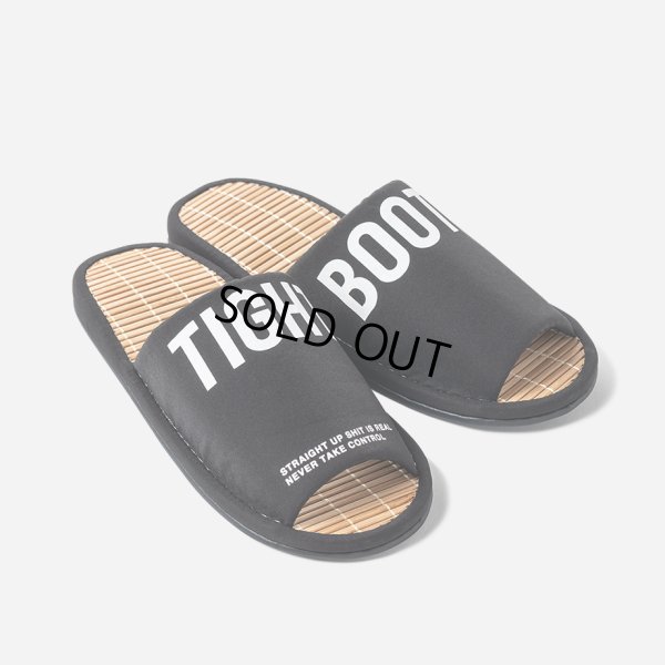 画像1: TIGHTBOOTH/BIG LABEL ROOM SANDAL（Black）［ルームサンダル-24夏］