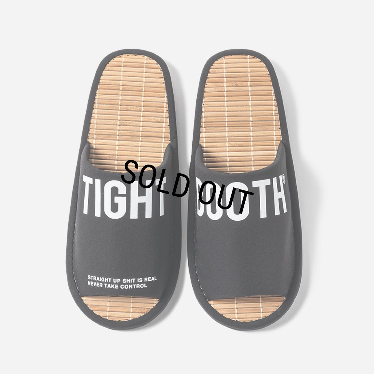 画像2: TIGHTBOOTH/BIG LABEL ROOM SANDAL（Black）［ルームサンダル-24夏］ (2)