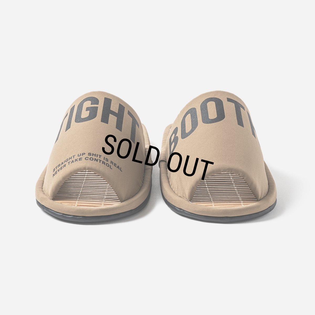 画像3: 【30%OFF】TIGHTBOOTH/BIG LABEL ROOM SANDAL（Khaki）［ルームサンダル-24夏］ (3)