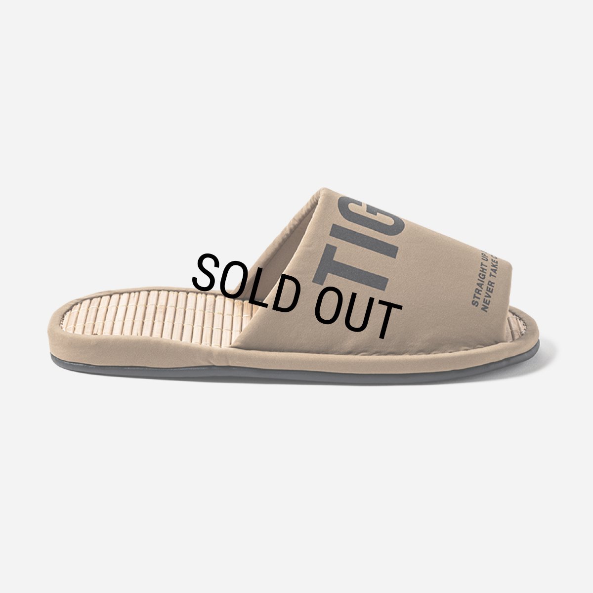 画像4: 【30%OFF】TIGHTBOOTH/BIG LABEL ROOM SANDAL（Khaki）［ルームサンダル-24夏］ (4)