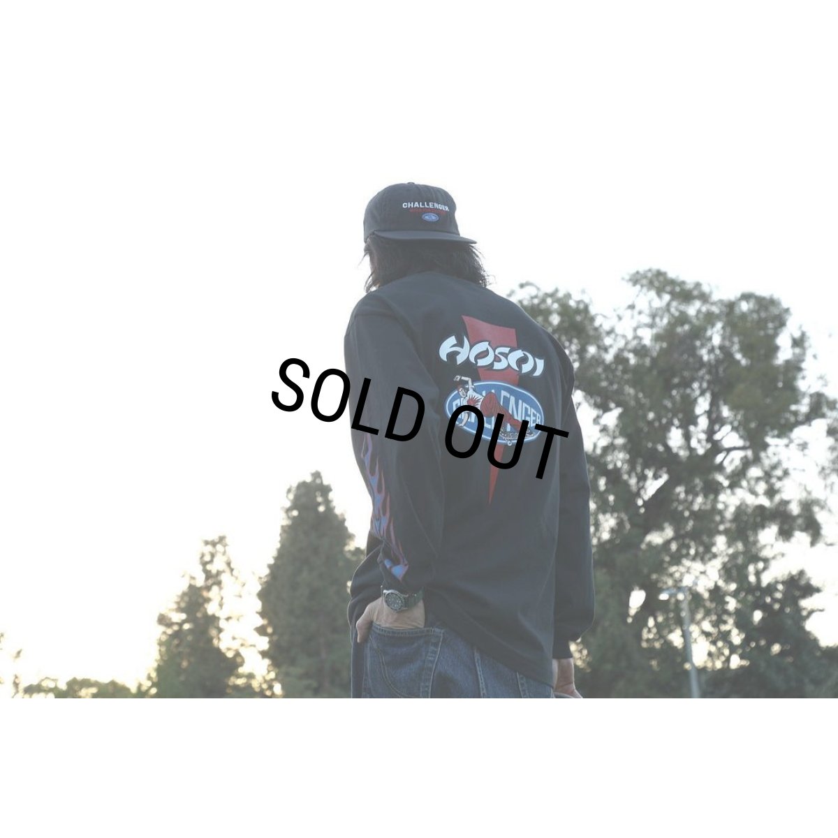 画像6: CHALLENGER/LOGO L/S TEE（×HOSOI）（BLACK）［プリント長袖T-24秋冬］ (6)