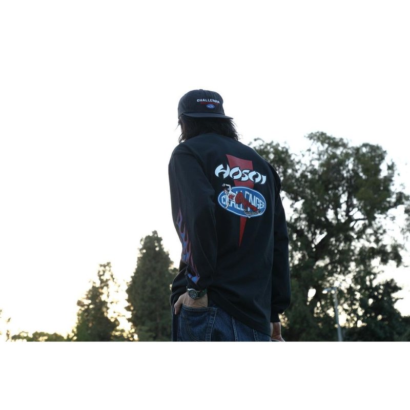 画像3: CHALLENGER/LOGO L/S TEE（×HOSOI）（BLACK）［プリント長袖T-24秋冬］