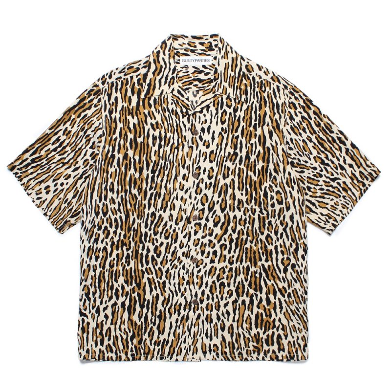 画像1: WACKO MARIA/LEOPARD HAWAIIAN SHIRT（BEIGE）［レオパードハワイアンシャツ-24秋冬］