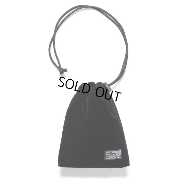 画像1: WACKO MARIA/VELVET DRAWSTRING BAG（BLACK）［ドローストリングバッグ-24秋冬］