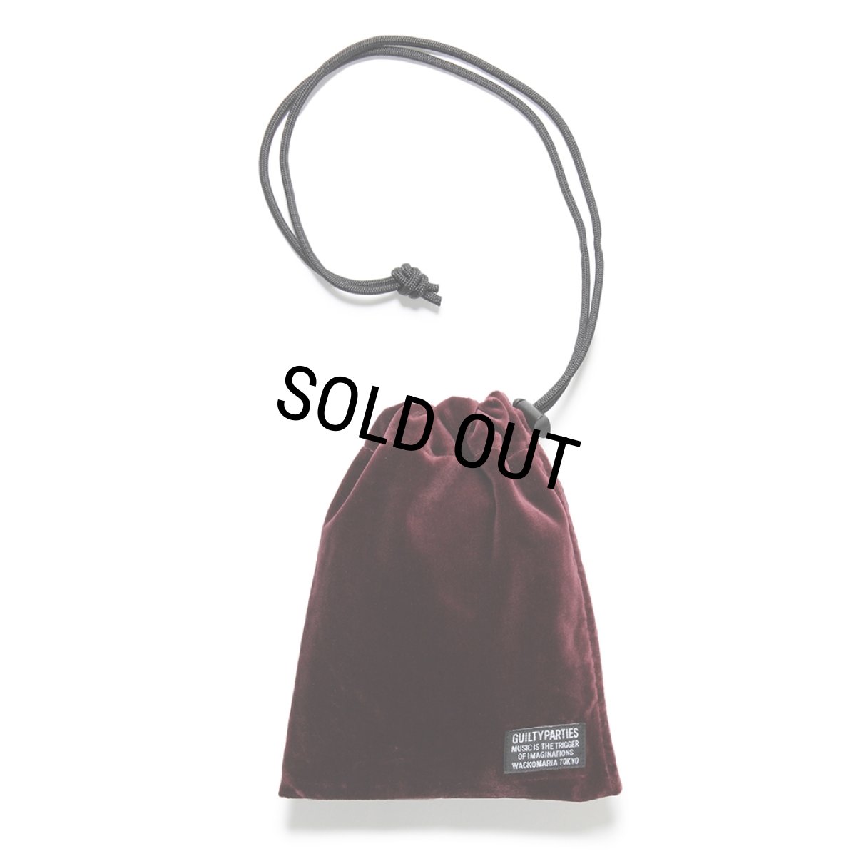 画像1: WACKO MARIA/VELVET DRAWSTRING BAG（BURGUNDY）［ドローストリングバッグ-24秋冬］ (1)