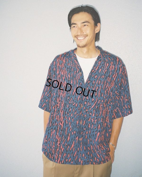 画像2: WACKO MARIA/LEOPARD HAWAIIAN SHIRT（BLUE）［レオパードハワイアンシャツ-24秋冬］