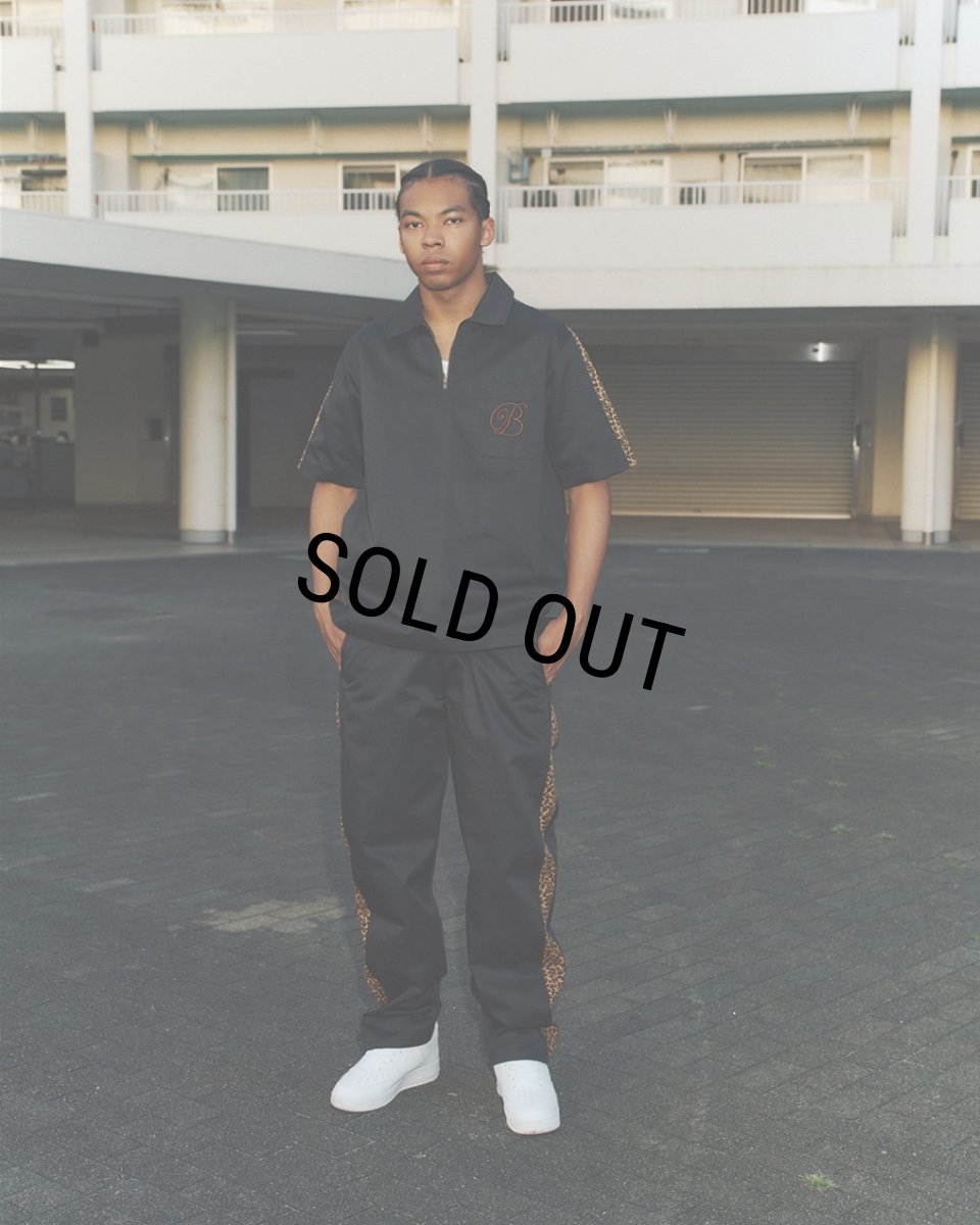 画像3: BlackEyePatch/LEOPARD BORDERED S/S WORK SHIRT（BLACK） (3)