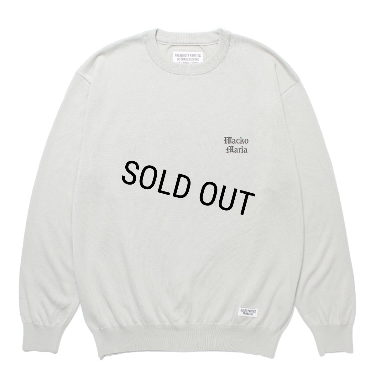 画像1: WACKO MARIA/COTTON KNIT SWEATER（GRAY）［コットンニットセーター-24秋冬］ (1)