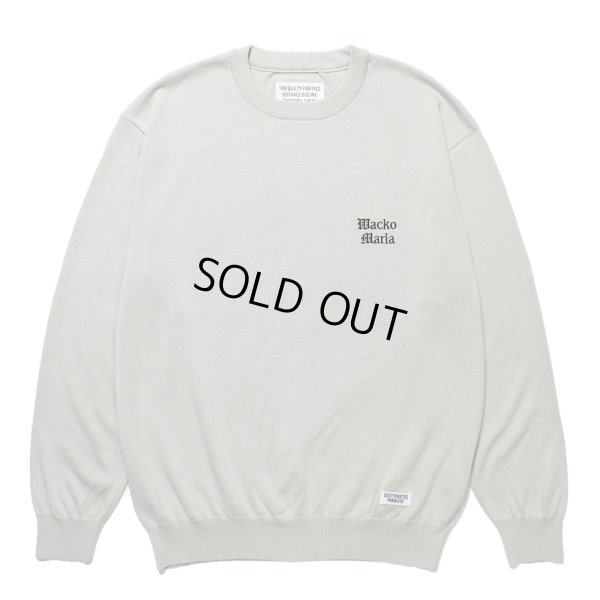 画像1: WACKO MARIA/COTTON KNIT SWEATER（GRAY）［コットンニットセーター-24秋冬］
