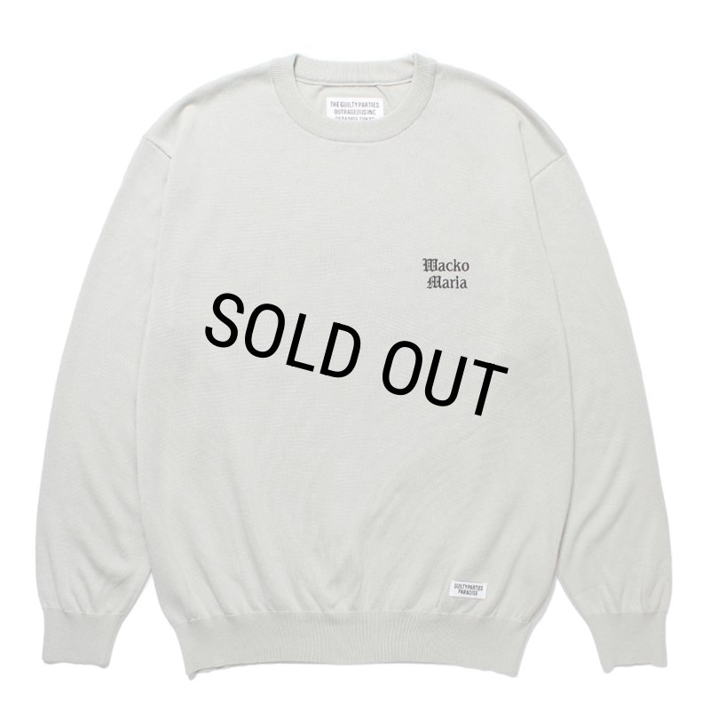WACKO MARIA/COTTON KNIT SWEATER（GRAY）［コットンニットセーター-24