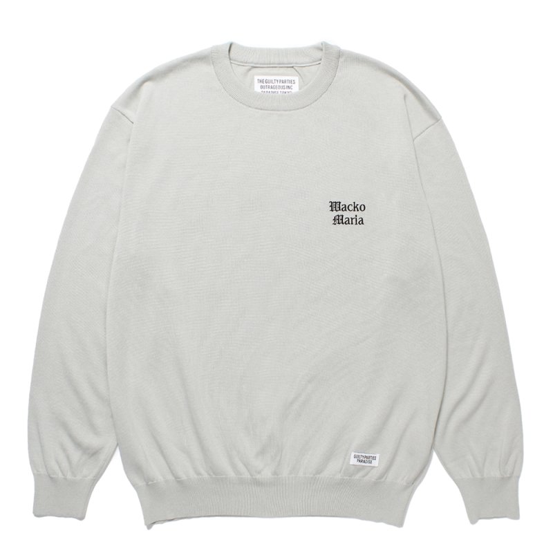画像1: WACKO MARIA/COTTON KNIT SWEATER（GRAY）［コットンニットセーター-24秋冬］