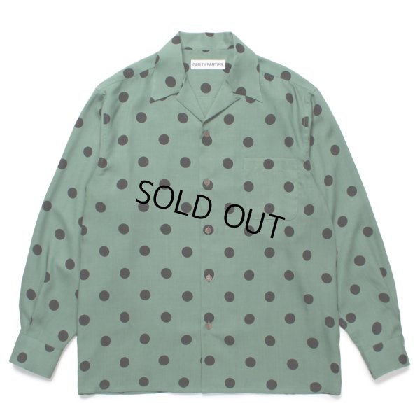 画像1: WACKO MARIA/DOTS HAWAIIAN SHIRT（GREEN）［ドットハワイアンシャツ-24秋冬］