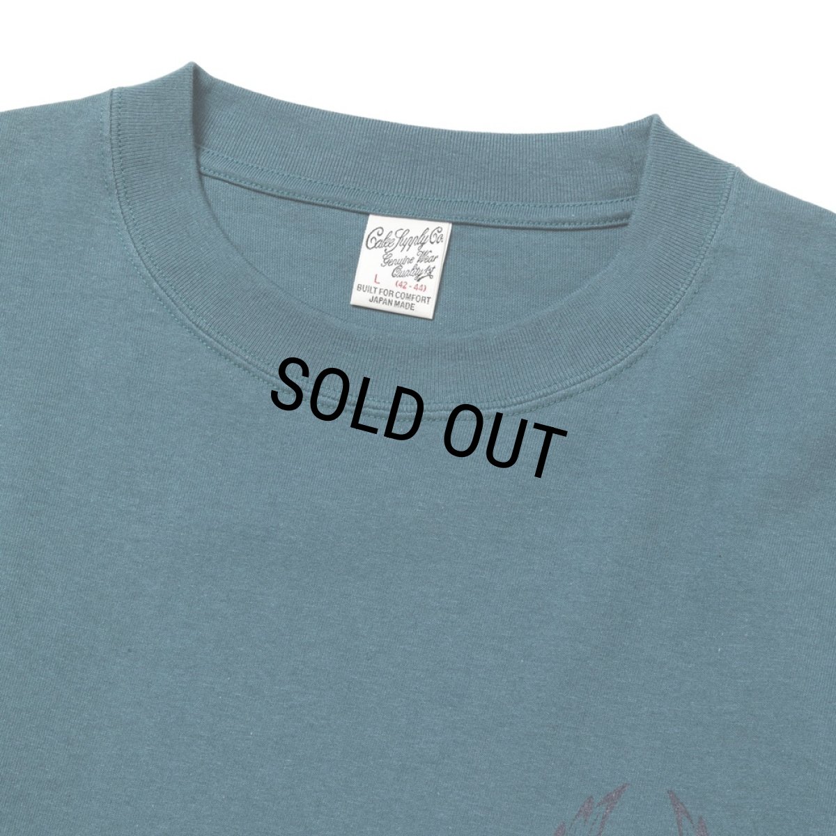 画像3: CALEE/VINTAGE TYPE WING LOGO L/S TEE ＜NATURALLY PAINT DESIGN＞（CHARCOAL GREEN）［プリント長袖T-24秋冬］ (3)