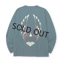 CALEE/VINTAGE TYPE WING LOGO L/S TEE ＜NATURALLY PAINT DESIGN＞（CHARCOAL GREEN）［プリント長袖T-24秋冬］